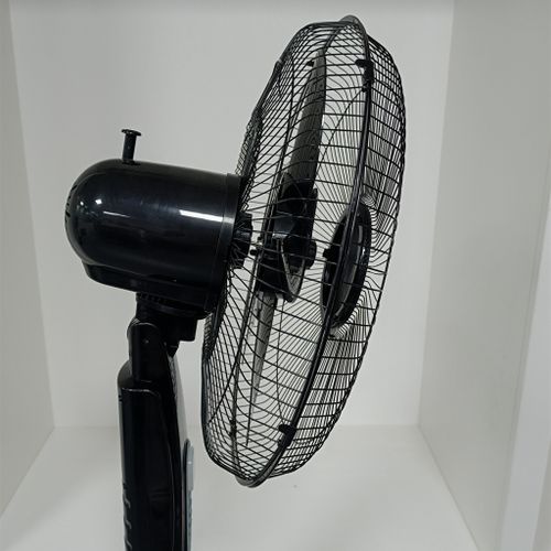 16'' Rechargeable + Solar Standing Fan + 2 DC bulbs